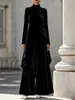 2026 Nuevo Conjunto de Dos Piezas de Moda Europea y Americana para Mujer, para Viajar al Trabajo, Adelgazante, Diseño Irregular, Cuello Alto, Manga Larga, Pantalones de Pierna Ancha en Capas