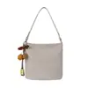 Bolso sencillo de tejido retro para mujer, nuevo bolso cruzado versátil de moda 2026, bolso cubo para hombro o axila para ir al trabajo
