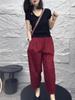 24152 Da Ai Mei Yi Yuan 2026 Verano Nueva Moda Camiseta Negra de Manga Corta Ajustada Pantalones Harem Casuales Adelgazantes