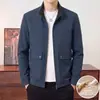 Chaqueta de Nylon y Spandex de Seda de Leche para Hombre, Nueva para Primavera y Otoño, con Cuello Alto, Chaqueta de Negocios Versátil Casual