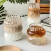 Taza de café de vidrio estilo antiguo ins jugo americano bebida fría Dudu gordo gran capacidad taza de té con leche caliente para el hogar