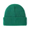 Venta Directa de Fábrica Gorro de Lana Tejido de Color Sólido con Parte Superior Redonda, Gorro Cálido Unisex para Otoño e Invierno, Gorro de Moda para Cubrir la Cabeza al Aire Libre