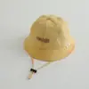 Chapéu de Sol Fofo e Legal com Letras Olá Bebê Menina Chapéu de Sol Personalizado para Crianças Chapéu de Pescador para Crianças Estilo Chinês Exportação
