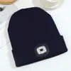 Gorra de Invierno Cálida de Punto con Luz LED Transfronteriza, Gorra con Linterna Iluminada Anti-Frío para Deportes al Aire Libre, Gorra para Ciclismo