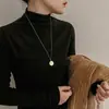 Collar con Retrato de Moneda de Oro 2026 para Mujer, Cadena Larga para Suéter, Accesorio Vintage de Moda, Venta al por Mayor de Joyería Pequeña, Transfronterizo Europeo y Americano