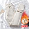 Jeans Branco Feminino 2026 Outono Novo Cintura Alta Versátil Slim-Fit Genuíno Elástico Cropped Jeans