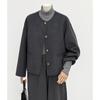 Abrigo elegante de lana gris para mujer en otoño e invierno Nuevo estilo Abrigo de lana para personas pequeñas Corto estilo coreano
