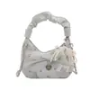 Estampado floral estilo coreano, bolso de mano plisado de moda, bolso con forma de nube para mujer, nueva colección 2026, bolso de hombro chic, bolso cruzado, bolso para el trabajo, bolso con forma de dumpling