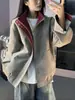 Colección nueva otoño/invierno transfronteriza: chaqueta de cuero versátil estilo retro americano para pareja, prenda exterior de cuero PU tie-dye para hombre y mujer