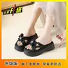 Pantuflas Florales de Suela Gruesa para Mujer, Nuevo Modelo de Verano 2026, Perfectas para Combinar con Faldas, Zapatos sin Cordones para Mujer que Aumentan la Altura