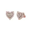 Pendientes de Corazón Doble Capa Hip-Hop Europeos y Americanos Transfronterizos de Amazon Circonita Pendientes de Aguja Recta 925 Pendientes Personalizados para Mujer