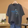 Ropa para Mujer Tallas Grandes Verano 2026 Nuevo Estilo 100kg Usable Camiseta Suelta Estampada de Manga Corta que Cubre el Vientre y te Hace Ver Más Delgada, Camiseta Casual para Mujer