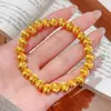 Tienda de Oro Mismo Estilo Arena Dorada Vintage Cepillado Ojo de Gato Pulsera de Cuentas Redondas Pulsera de Cuentas de la Suerte Estilo Chino Regalo para Novia