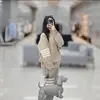 Tb Unisex Nuevo Suéter de Lana de Cuello Redondo Otoño/Invierno Estilo Pareja Casual Versátil Suéter de Cuatro Rayas para Pareja