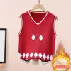 Colete Uniforme Escola Primária, Colete Feminino, Colete de Lã Campus Masculino, Suéter Masculino, Colete de Lã Tricotado Infantil