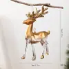 Colgante de decoración navideña mascota transparente lazo artificial reno navideño campana lazo decoración de árbol de Navidad