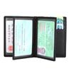 Estuche de cuero horizontal y vertical para licencia de conducir, bolsa multifunción de cuero para tarjeta de identificación, licencia de conducir para vehículo de motor dos en uno, cuero de vaca de primera capa