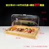 Estante de Bambú de Doble Capa para Pasteles y Pan con Tapa Superior abatible, Bandeja de Exhibición para Repostería y Panadería, Bandeja para Postres y Sushi para Uso Comercial