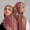 Serie de acuarela de Amazon transfronteriza Chal de poliéster satinado estilo étnico Bufanda para la cabeza de mujer étnica en stock