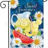 Bandera de Jardín Temu Verano Caluroso Serie Enano Abeja Girasol Bandera de Jardín de Lino de Doble Cara para Patio Exterior