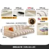 Sofá de Couro Genuíno Urso Nuvem de Inverno, Estilo Francês Creme, Sala de Estar Vintage, Apartamento Pequeno, Sofá Preto Mid-Century Linha Reta Estilo Puff