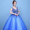 Vestido de Novia de Hilo de Colores Traje para Anfitrión de Reunión Anual Solo Vocal de Estudiante Traje para Examen de Arte Falda Tutú Vestido de Noche Largo para Mujer