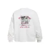 Camiseta casual de manga larga para hombre, estampado de retrato de graffiti pintado a mano estilo americano, algodón puro, cuello redondo, adecuada para primavera y otoño, estilo urbano moderno