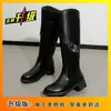 2026 Novas Botas de Outono Retrô Acima do Joelho com Forro de Lã, Botas Altas com Fivela de Cinto, Salto Grosso, Botas de Equitação Emagrecedoras
