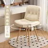 Silla de Maquillaje de Lujo Ligero, Taburete Tocador de Dormitorio, Taburete de Mesa Tocador Pequeño Apartamento Hogar Minimalista Moderno, Silla de Madera Maciza con Respaldo