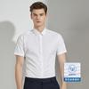 Verão Four-sided Stretch Short-sleeved Shirt Homens respirável Sweat-absorbing Non-Ironing Shirt Solid Color Business Casual Professional Camisa Branca