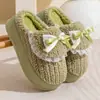 Lindas Zapatillas de Felpa de Gato de Algodón para Mujer, Uso en Casa Otoño/Invierno, Felpa Plus Cálidas Antideslizantes Suaves Lindas Zapatillas de Piel de Punta Cerrada para Mujer