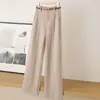 ¡Igual que los de la barra! ¡Increíblemente cómodo de llevar! Pantalones de lana de pierna recta para mujer, engrosados y cálidos para otoño e invierno