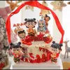 Nezha Aobi Decoração de Bolo Criança Demônio Terceiro Príncipe Personagem Mítico Hot Wheels Decoração de Bolo de Aniversário Infantil Plug-in
