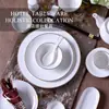 Conjunto de Mesa de Cerâmica Branca Hotel Cerâmica Louça com Borda Dourada Conjunto de Três a Nove Peças Conjunto de Louça com Fio de Ouro para Hotel