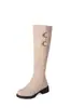2026 Botas Gruesas de Tacón para Mujer de Comercio Exterior, Nuevas Botas Largas de Caballero de Gamuza para Otoño e Invierno, Botas de Piel con Tacón Medio, Venta al por Mayor