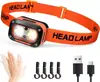 Linterna frontal para correr para exteriores transfronteriza, ligera, mini, multi-fuente de luz, linterna frontal para pesca, batería de larga duración, pantalla digital, luz blanca