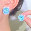 Pendientes de Ojo de Diablo de Zirconia Transfronterizos Europeos y Americanos para Mujer, Estilo Fresco y Moderno de Venta Caliente en Comercio Exterior, Pendientes de Nicho