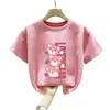Camiseta de Manga Corta de Algodón Puro para Niñas, Estilo Nuevo Verano 2026, Top Fresco y Lindo para Outfits de Verano para Niños Mayores