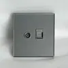 Interruptor de Pared para Hogar de Vidrio Templado Interruptor para Hotel Boutique Plata Estrella Enchufe USB Panel de Interruptores de Comercio Exterior