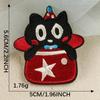 Logo Bordado por Computadora Serie de Gato Negro Lindo Dibujo Animado Pegatina de Tela Bordada Adhesiva DIY para Funda de Teléfono Móvil, Taza de Agua, Ropa