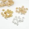 Oro de 18K Agujero Grande Circular Mantra de Seis Caracteres Cuentas Espaciadoras Irregulares para Pulsera Joyería para Pulseras