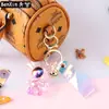 Colgante de llavero de conejo de orejas largas iridiscente de cristal transparente acrílico, decoración para coche y bolso, regalo exquisito de alta gama