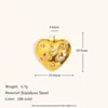 Colgante de Corazón de Diamante y Rosa Transfronterizo Europeo y Americano Acero Inoxidable Chapado en Oro de 18 Quilates Elegante Joyería de Nicho Accesorios