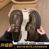 Sapatos femininos de couro estilo britânico 2026 primavera e outono novos mocassins com aumento de altura para mulheres, sapatos de sola grossa para estudantes, sapatos Mary Jane