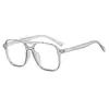 Gafas de Sol de Doble Puente Nuevo Vintage Transfronterizas, Gafas de Sol de Marco Grande de Moda y Simples, Lentes de Estilo Oceánico de Moda