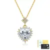 Elegante Collar Colgante de Moissanita en Forma de Corazón con Piedra Principal de Alta Claridad, Cadena Clavicular de Plata S925, Joyería de Plata para Regalo de Vacaciones