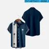 Nova Camisa Havaiana de Verão Mais Vendida para Homens, Estampa Digital 3D, Manga Curta, Lapela, Top Casual