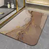 Alfombrilla de Piso para Baño con Patrón de Mármol, Forma Especial de Nube, Terciopelo de Cristal, Lavable, Antideslizante, Secado Rápido, Felpudo