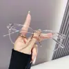 Ferramenta Mágica de Lentes Sem Maquiagem para a Manhã Cedo, Óculos Planos Anti-Luz Azul com Armações Ultra Leves, Podem Ser Personalizados com Grau