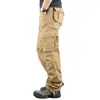 Pantalones de trabajo para hombre con múltiples bolsillos, holgados y de gran tamaño, con protección laboral, informales y rectos, para exportación transfronteriza y comercio exterior